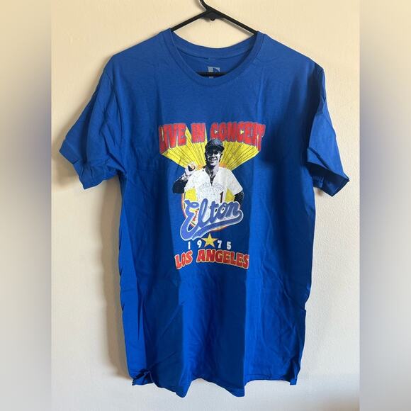 Elton John Life In LA 1975 Blue T-Shirt L - Picture 1 of 5